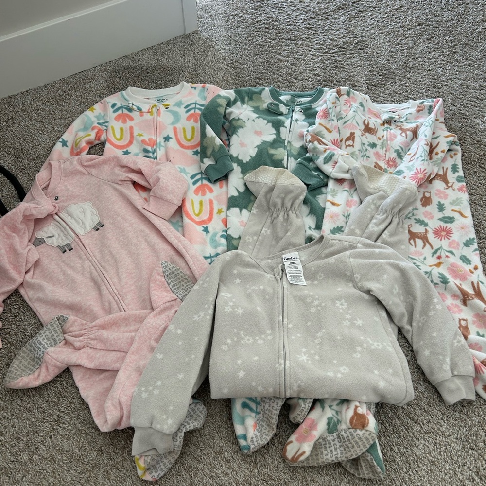 Carter's Multicolor Fleece toddler footed pajamas